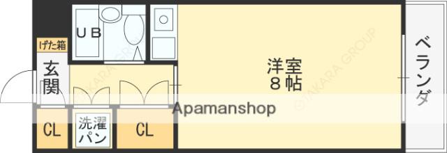 メゾンドアンブラッセ(ワンルーム/2階)の間取り写真