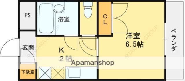 ルヴェール光陽(1K/2階)の間取り写真