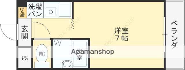 シティーパーク菱屋西(1K/3階)の間取り写真