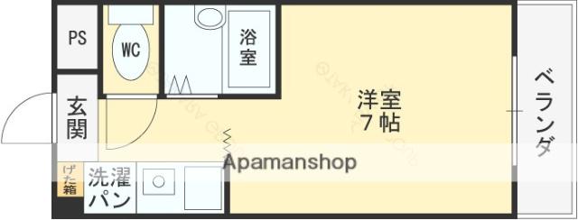 シティーパーク菱屋西(1K/2階)の間取り写真