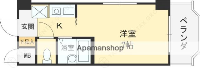 シティーパーク菱屋西(1K/3階)の間取り写真