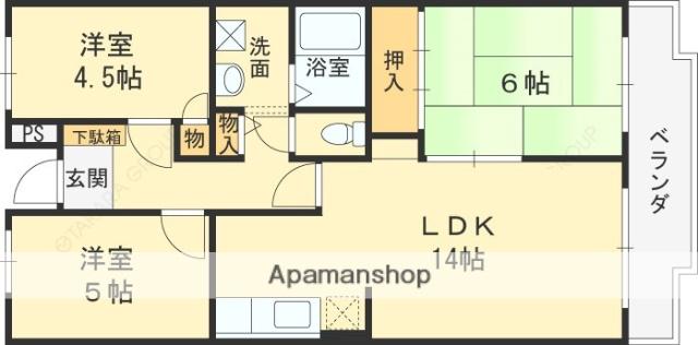 メゾン花ミズキ(3LDK/2階)の間取り写真