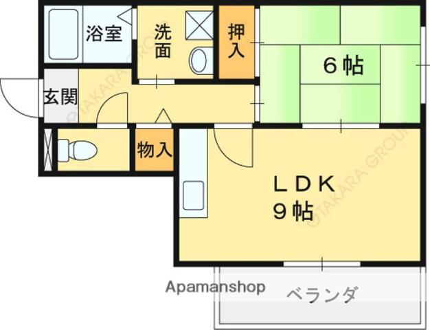 GROWTH PACIFIC 長田(1LDK/2階)の間取り写真