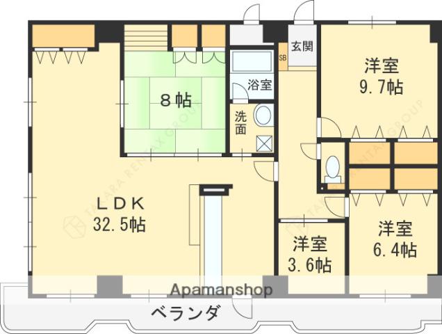 グランシャトレDAIWA(4LDK/8階)の間取り写真