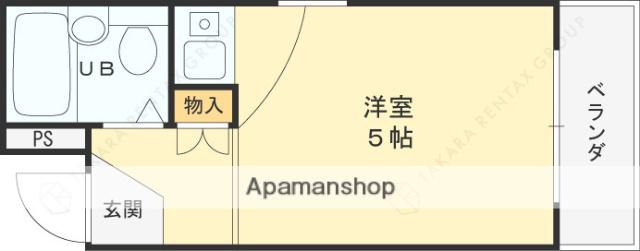 ホワイトコート北口(ワンルーム/3階)の間取り写真