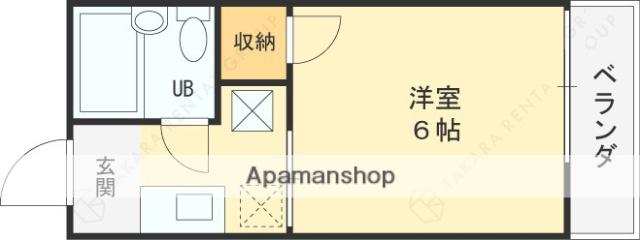 ラムズ昭和町(1K/1階)の間取り写真