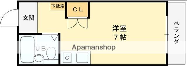 ハイム永塚(ワンルーム/1階)の間取り写真