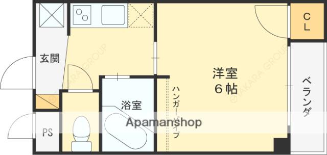 ブルースターG-1(1K/3階)の間取り写真