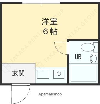 ハナテンイイヅカハイツ(ワンルーム/3階)の間取り写真