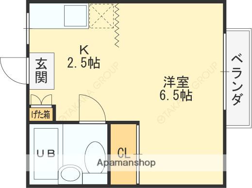 リバティーベル(1K/2階)の間取り写真