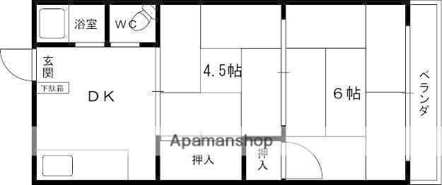 モリノブ・ハイツ(2K/4階)の間取り写真