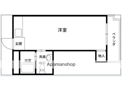 キューブ武庫川Ⅰ(ワンルーム/3階)の間取り写真