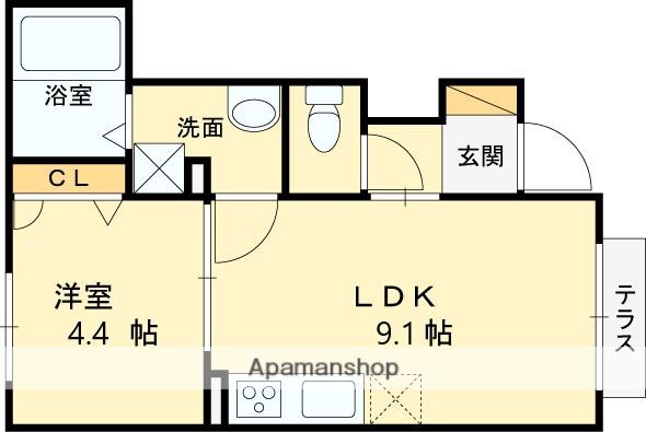 シャーメゾン本町Ⅲ(1LDK/1階)の間取り写真