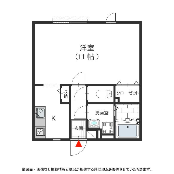 メゾンシャロームB(1K/1階)の間取り写真