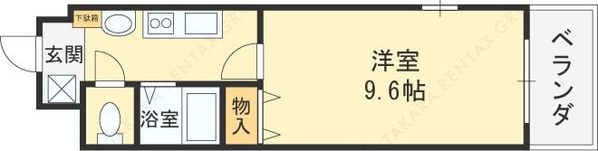 GRACE COURT(1K/4階)の間取り写真