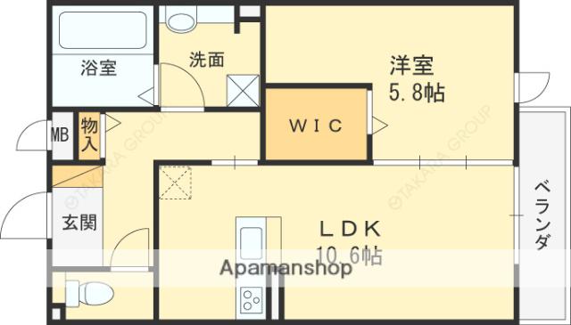 セントラルコート高井田(1LDK/3階)の間取り写真