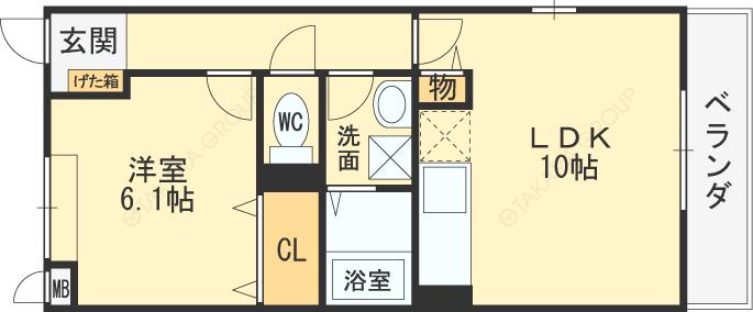 インペリアルライフ(1LDK/3階)の間取り写真