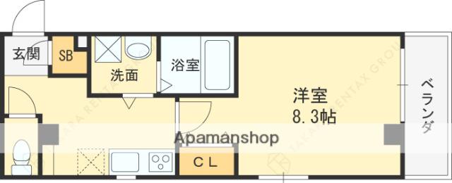 エムズコート小阪(1K/4階)の間取り写真