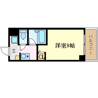 ベルコリーヌ宝塚(1K/2階)の間取り写真