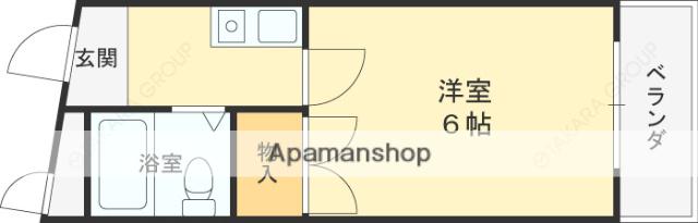 ブエナビスタ石切1(1K/4階)の間取り写真