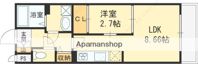 ブラウンシュガーレジデンス(1LDK/2階)の間取り写真