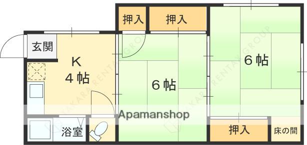 マンション三和(2K/3階)の間取り写真