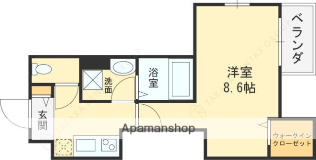ALEGRIA若江本町ノース(1K/2階)の間取り写真