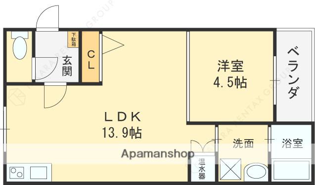 F ASECIA サンド(1LDK/1階)の間取り写真