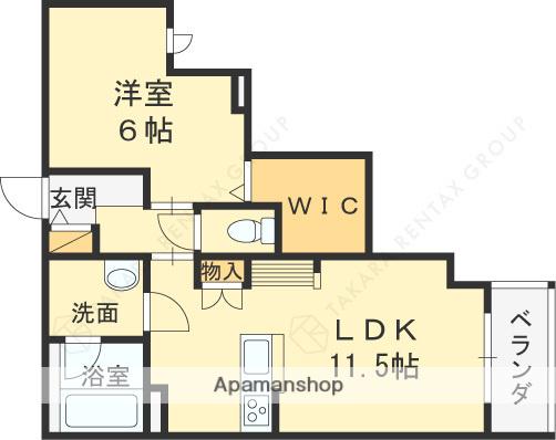 ル・コフレ小阪(1LDK/1階)の間取り写真