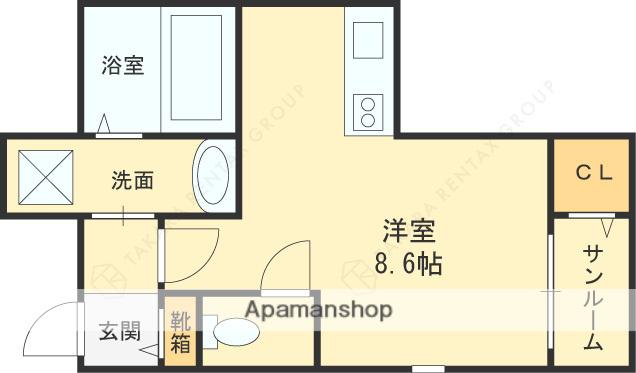 エスポアール春日Ⅴ(ワンルーム/1階)の間取り写真