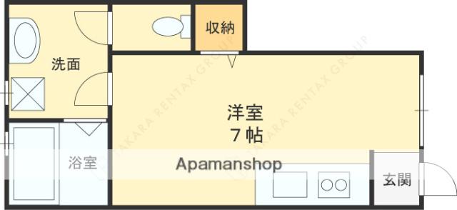 プリッ2三ノ瀬(ワンルーム/1階)の間取り写真