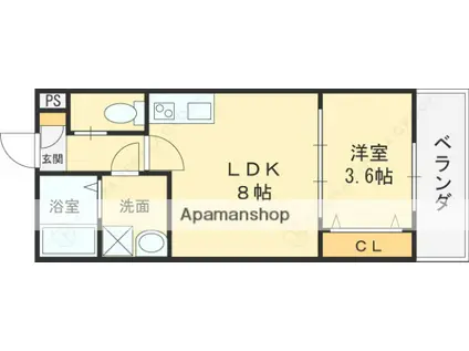 ジーメゾン鳥居アヴェニエ(1LDK/3階)の間取り写真