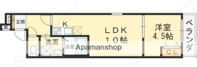 フジパレス弥刀Ⅰ番館(1LDK/1階)の間取り写真