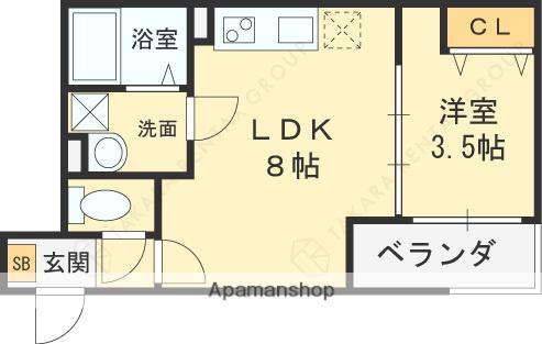 D PORTA TRAPA(1LDK/2階)の間取り写真