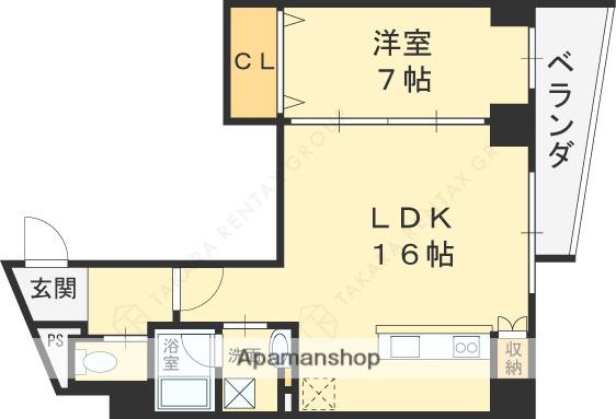プレミアム長瀬(1LDK/5階)の間取り写真