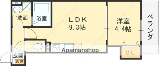 D PORTA ANNEX(1LDK/1階)の間取り写真