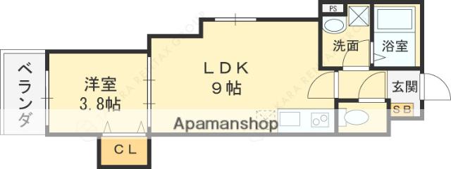 D PORTA ANNEX(1LDK/1階)の間取り写真