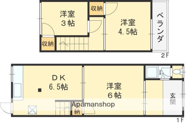 近江堂２丁目テラスハウス(ワンルーム)の間取り写真
