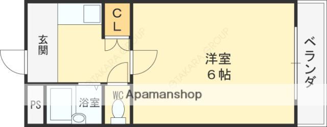 モンマルト21(ワンルーム/1階)の間取り写真