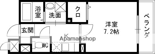 ネオ・グランツ高井田(1K/6階)の間取り写真