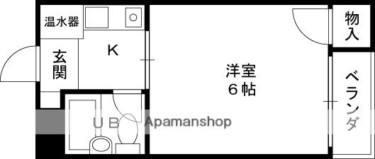 足代マンション(1K/3階)の間取り写真