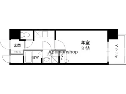 西宮ルモンド甲子園(1K/2階)の間取り写真
