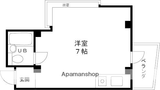 シャトー甲陽(ワンルーム/3階)の間取り写真