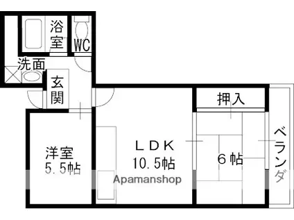 グリーンマンション(2LDK/1階)の間取り写真