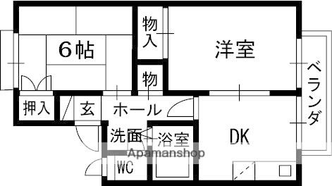 ハイツペガサス(2DK/1階)の間取り写真