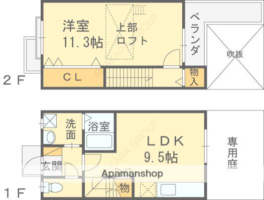 コスモシティーⅡ番館(1LDK/2階)の間取り写真