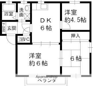 リバーハイツ(3DK/1階)の間取り写真