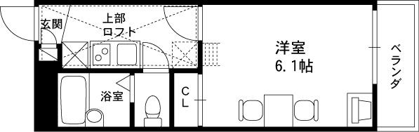 レオパレスブルーファン(1K/2階)の間取り写真