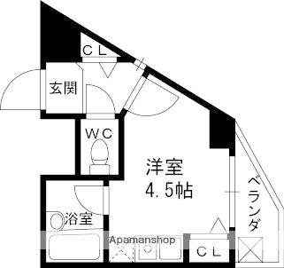 東大阪レヂデンス(ワンルーム/5階)の間取り写真