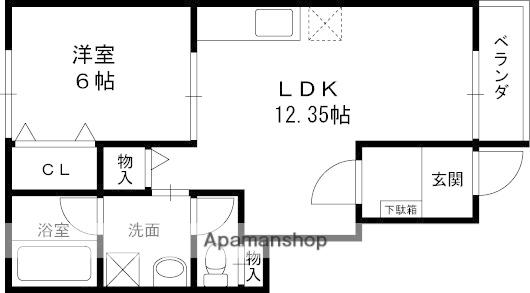 ルシアS&T(1LDK/1階)の間取り写真